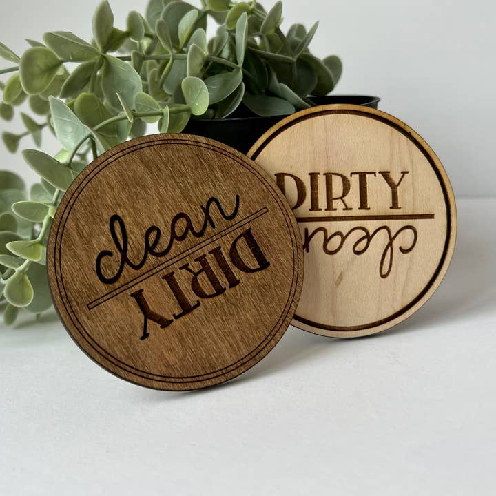 Clean/Dirty Dishwasher Magnet for wholesale by Sconnie Squirrel