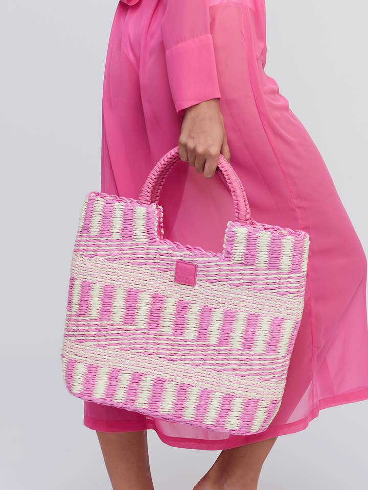 Dahlia Bag - Pink/White for wholesale by Pia Rossini Ltd