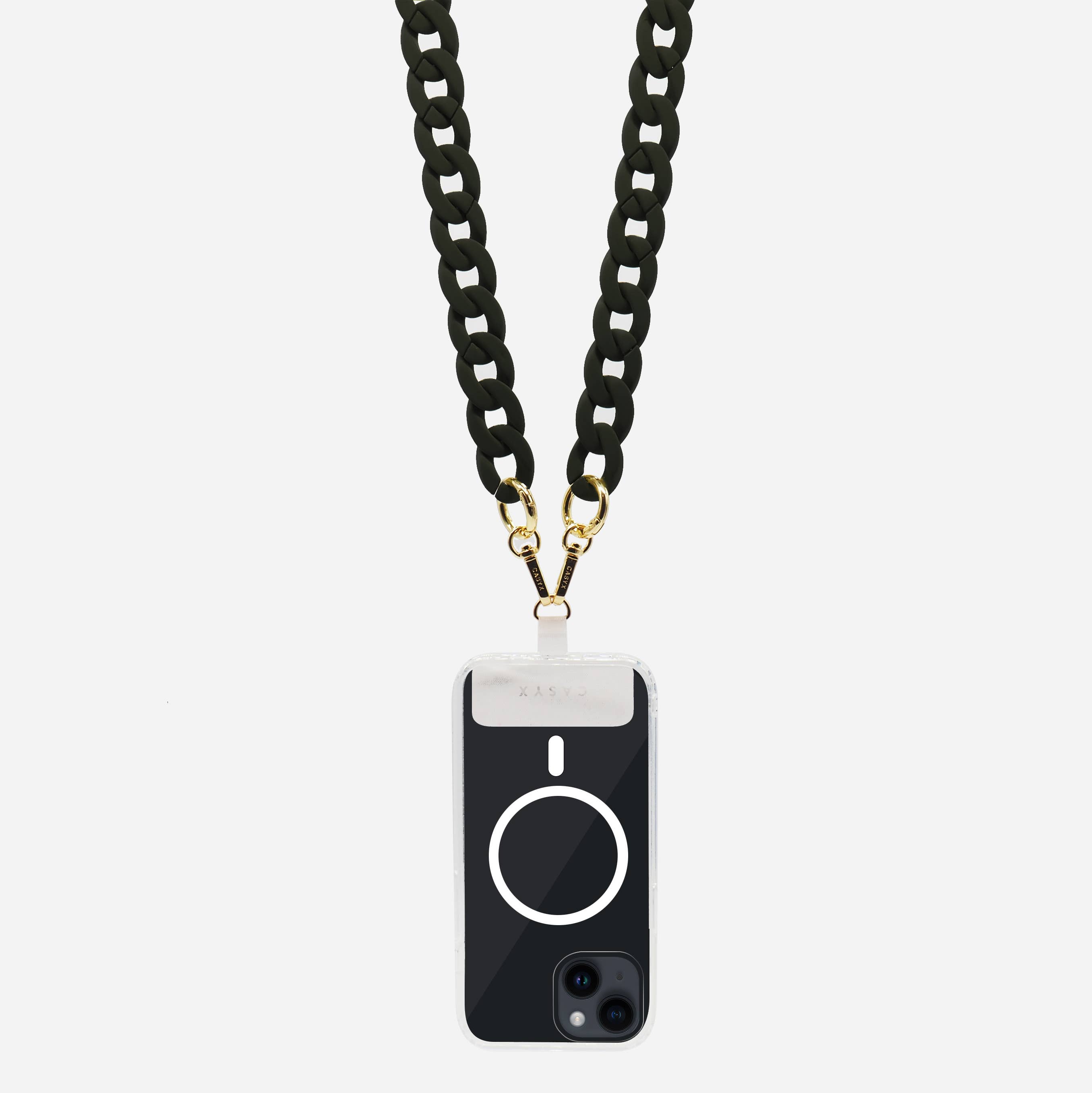 CASYX - Vendita all'ingrosso Cinturino portacellulare - Catena porta cellulare universale nera intensa1