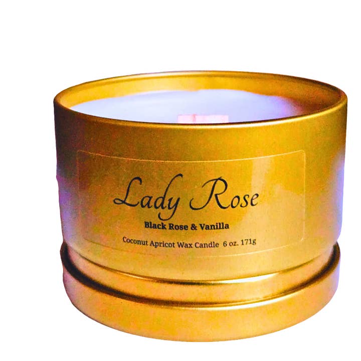 BOUGIE DE LUXE EN CIRE DE NOIX DE COCO LADY ROSE pour la vente par Sensuous Aromas LLC
