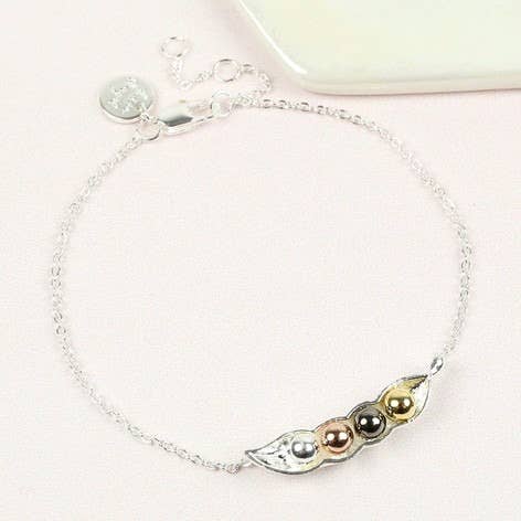 Silver Four Peas In A Pod Bracelet for wholesale by Lisa Angel
