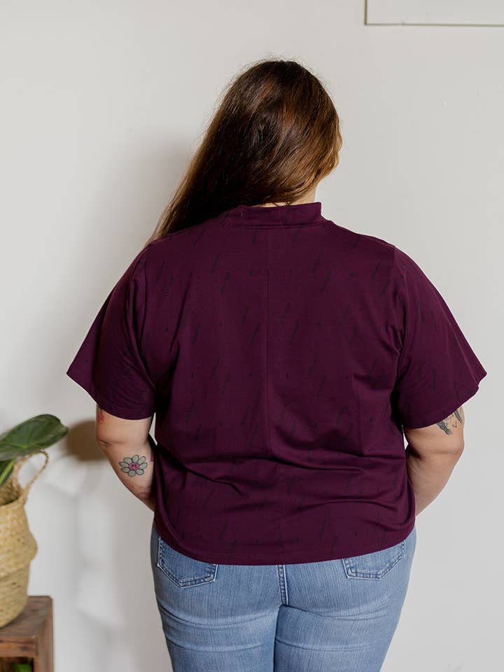 Mata Traders - Wholesale T-Shirt - Women's - Eve Plus Size Top Diamond Vine Dark Purple