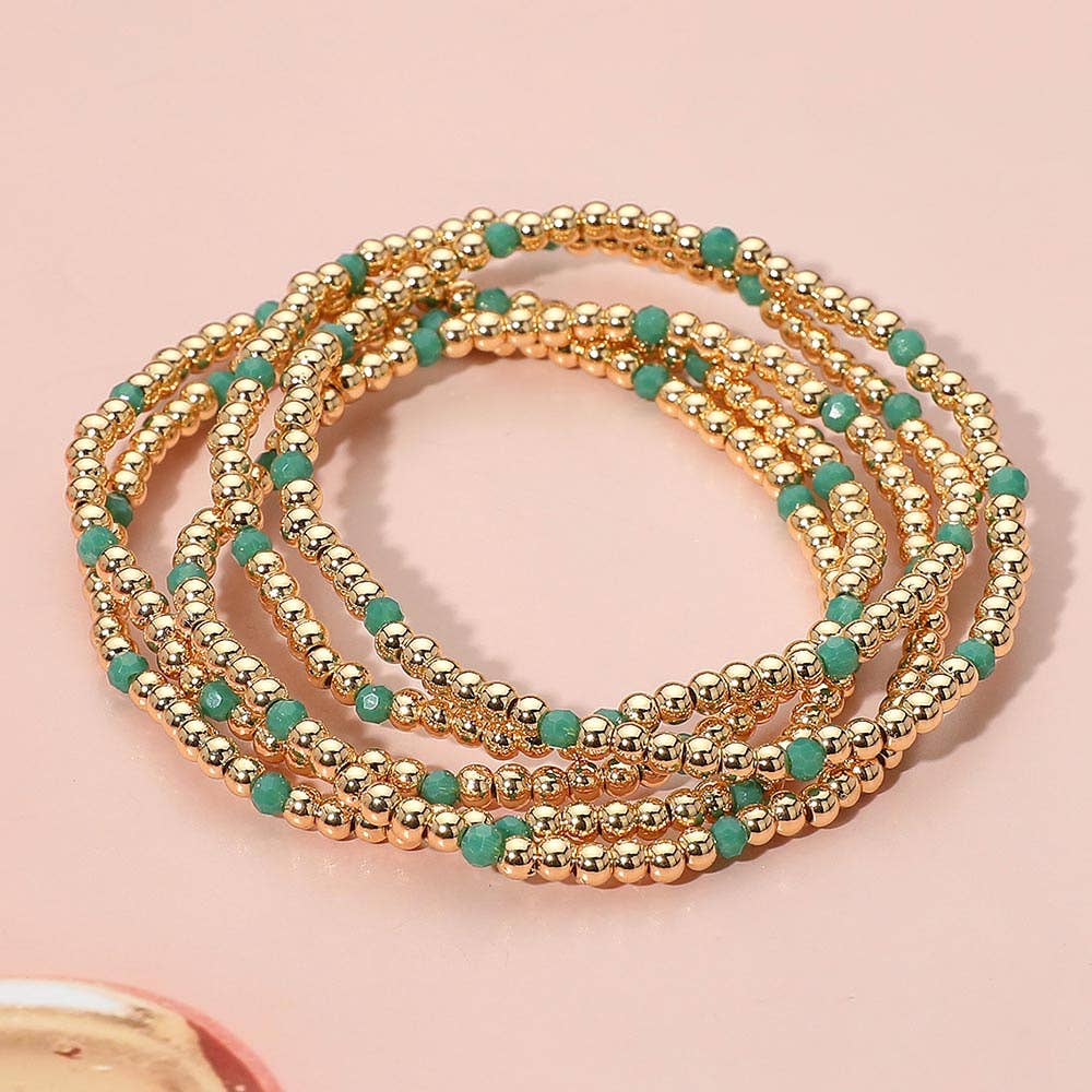 Sensibling Corp. - Wholesale Jewelry Set - 5PCS - Skinny Beaded Stretch Multi Layered Bracelets2