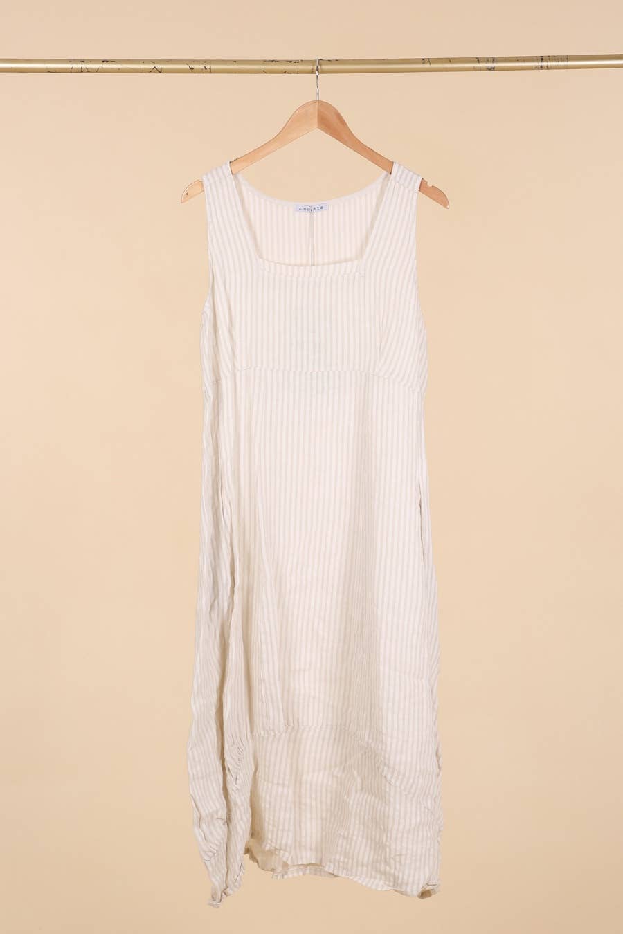 la maison des fibres naturelles - Wholesale Dress - Women's - Sleeveless striped dress 6223stripe 100%LINEN16