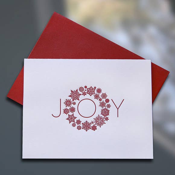 Cartão Joy Wreath - Caixa com 6 por atacado de Sky of Blue Cards