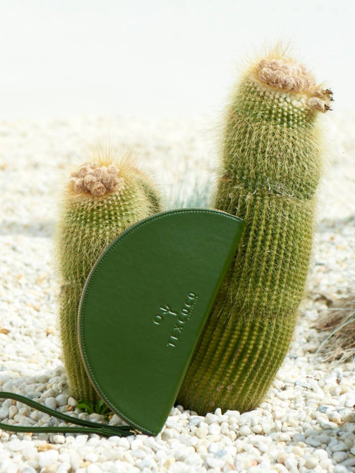 Cactus leren handtas 'Media Luna' - Groen voor wholesale door Texcoco Collective