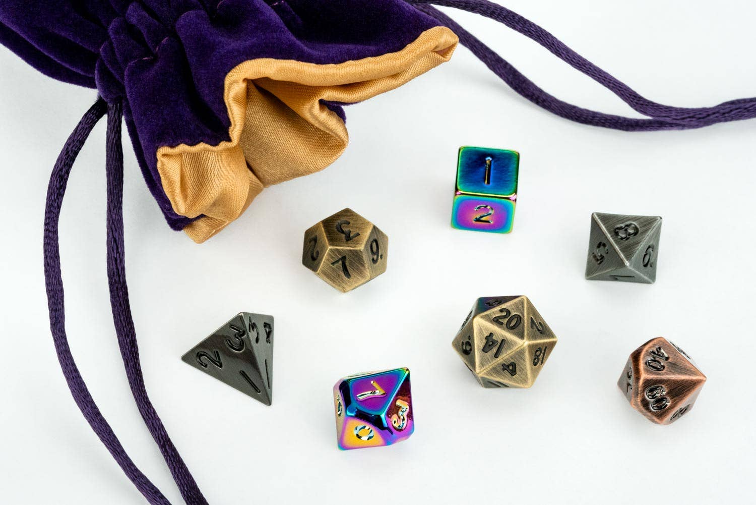 FanRoll by Metallic Dice Games – wholesale Tärning – Mystery Misfit Mini Metal Polyhedral Tärningsset4