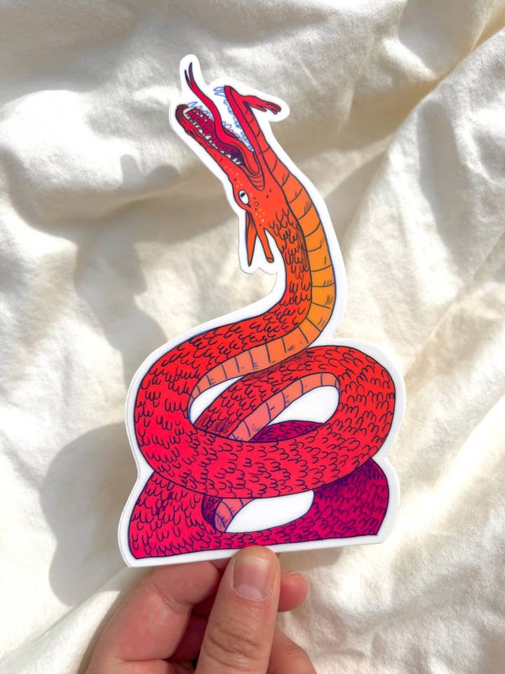 Summer Dragon Large Sticker for wholesale by Natalie Andrewson