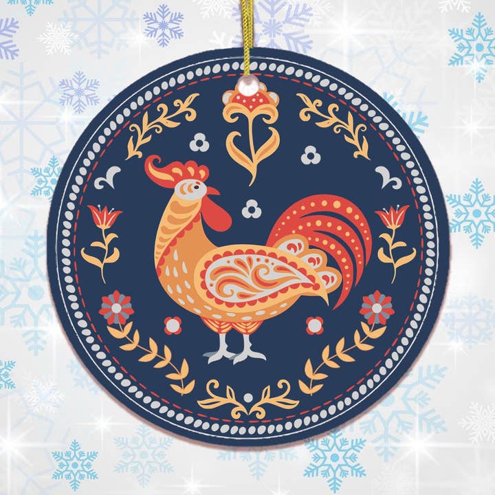 Ornamento de galo popular escandinavo por atacado de OrnamentallyYou