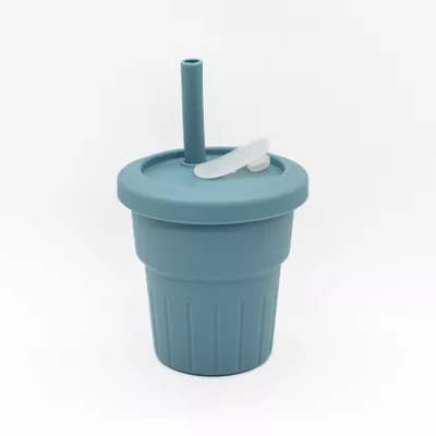Silicone Cup - Ribbed Smoothie Cup | Blue for wholesale by Willow Lane Tots