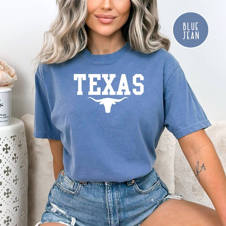 Texas Longhorn Cattle Comfort Colors® T-shirt för wholesale av CindyL Boutique
