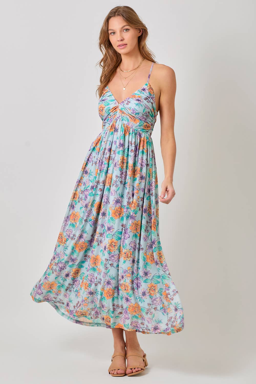 Mystree - Vendita all'ingrosso Vestito - Donna - 60646 Abito in Rete con Pieghe e Schiena Incrociata6