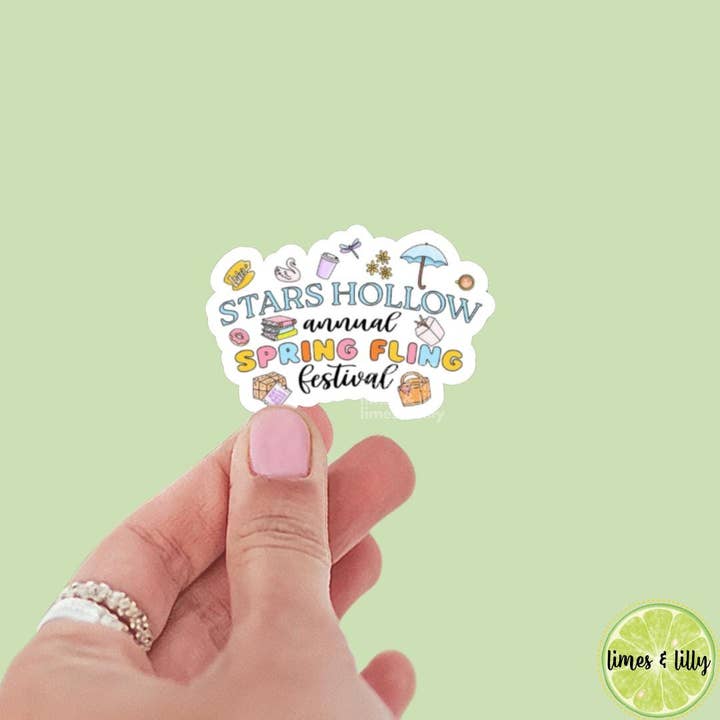 Pegatina de Gilmore Girls | Pegatina de vinilo del Festival Anual de Primavera de Stars Hollow | Inspirado en la serie de televisión | Pegatina para Kindle | Pegatinas para amantes de los libros | para venta al por mayor de Limes & Lilly
