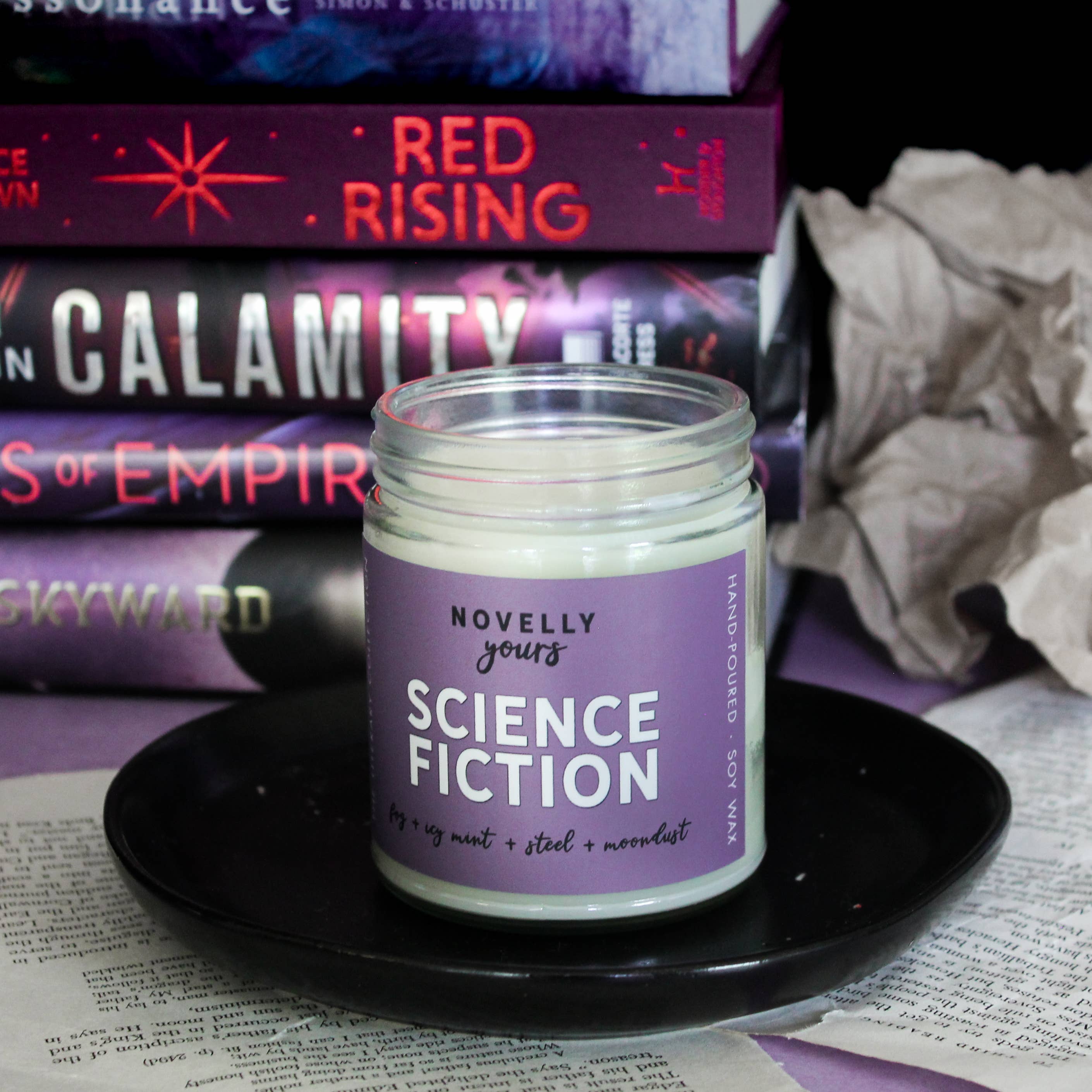 Novelly Yours - Wholesale Jar/Filled Candle - Science Fiction Candle | Literary Candle for Sci-Fi Fans1
