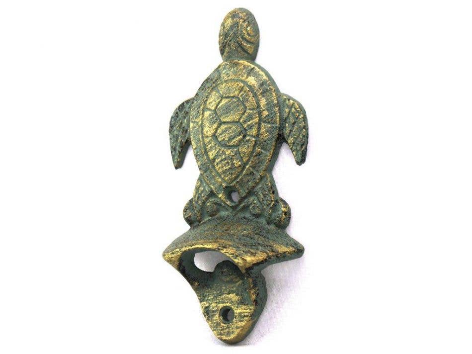Hampton Nautical – Großhandel Flaschenöffner/Korkenzieher – Antike Bronze Gusseisen Wandmontierte Meeresschildkröte Flaschenöffner 15,2 cm1