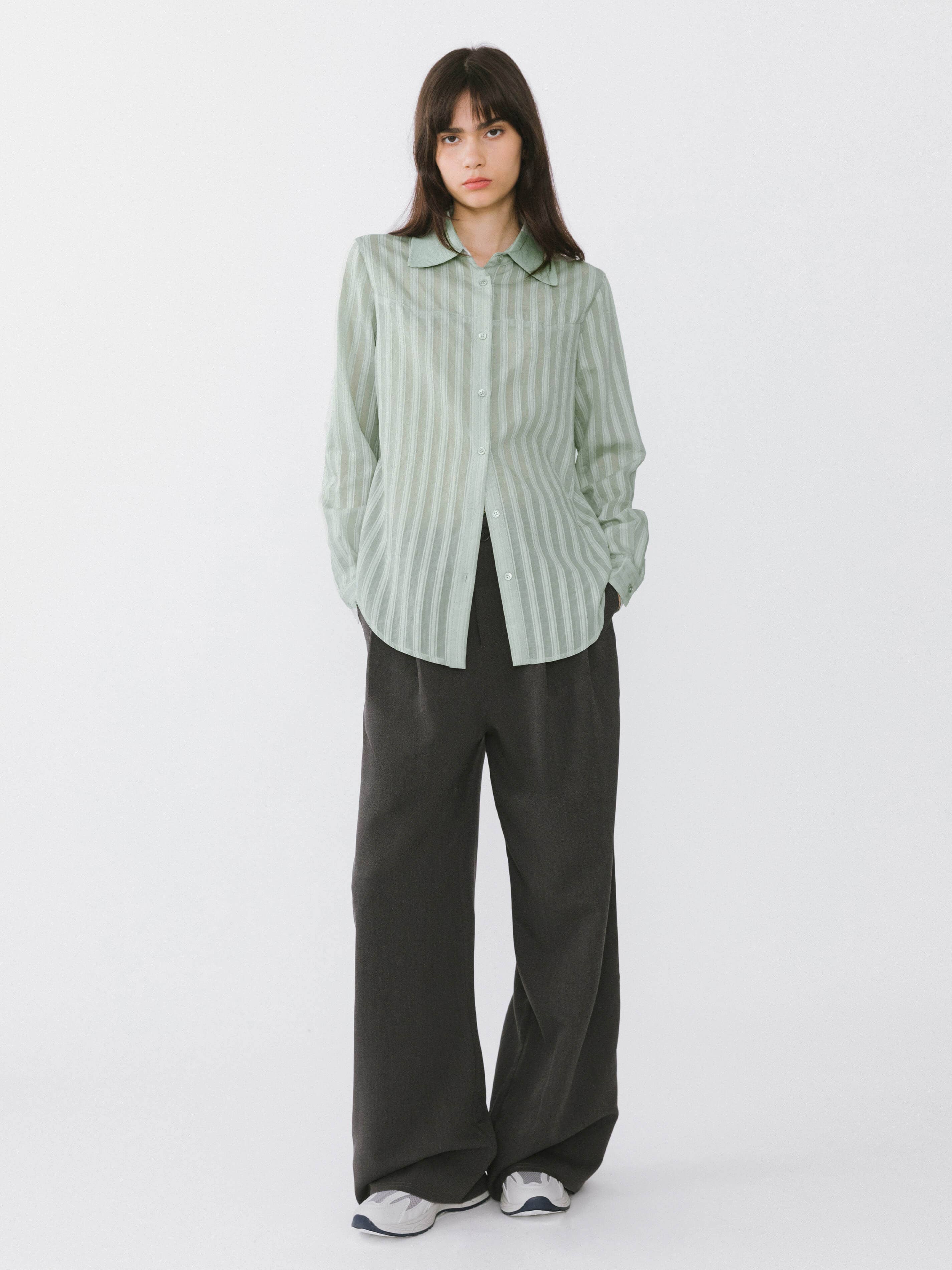 CUBIC - Wholesale Blouse - Women's - Striped Classic Shirt12