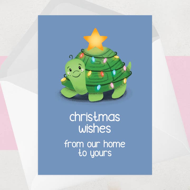 Cute Tortoise Christmas Card - Illustrated Xmas Cards for wholesale by OCD Greeting Cards