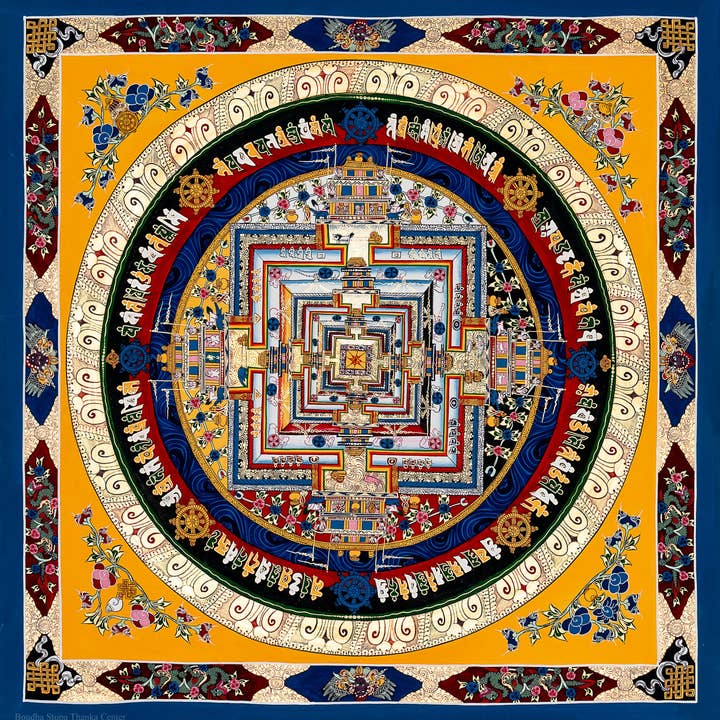 Thangka del Mandala Kalachakra Tibetano – Sbloccare la Pace Interiore per la vendita all'ingrosso da parte di Boudha Stupa Thanka Centre