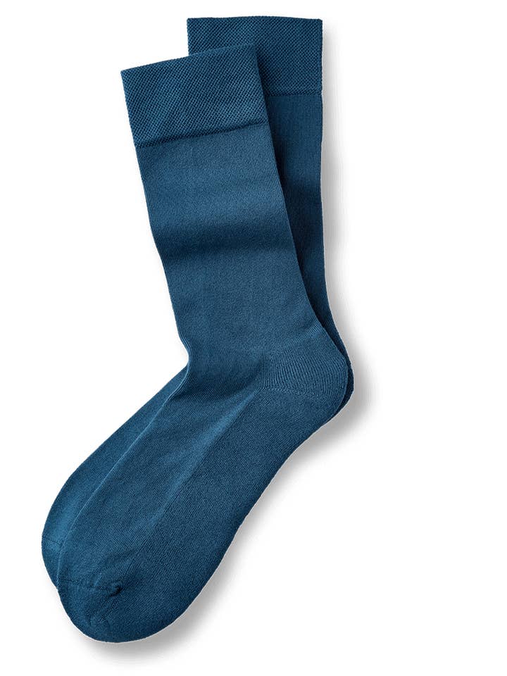 Comodidad orgánica en azul: calcetines de duración para venta al por mayor de BLACKSOCKS