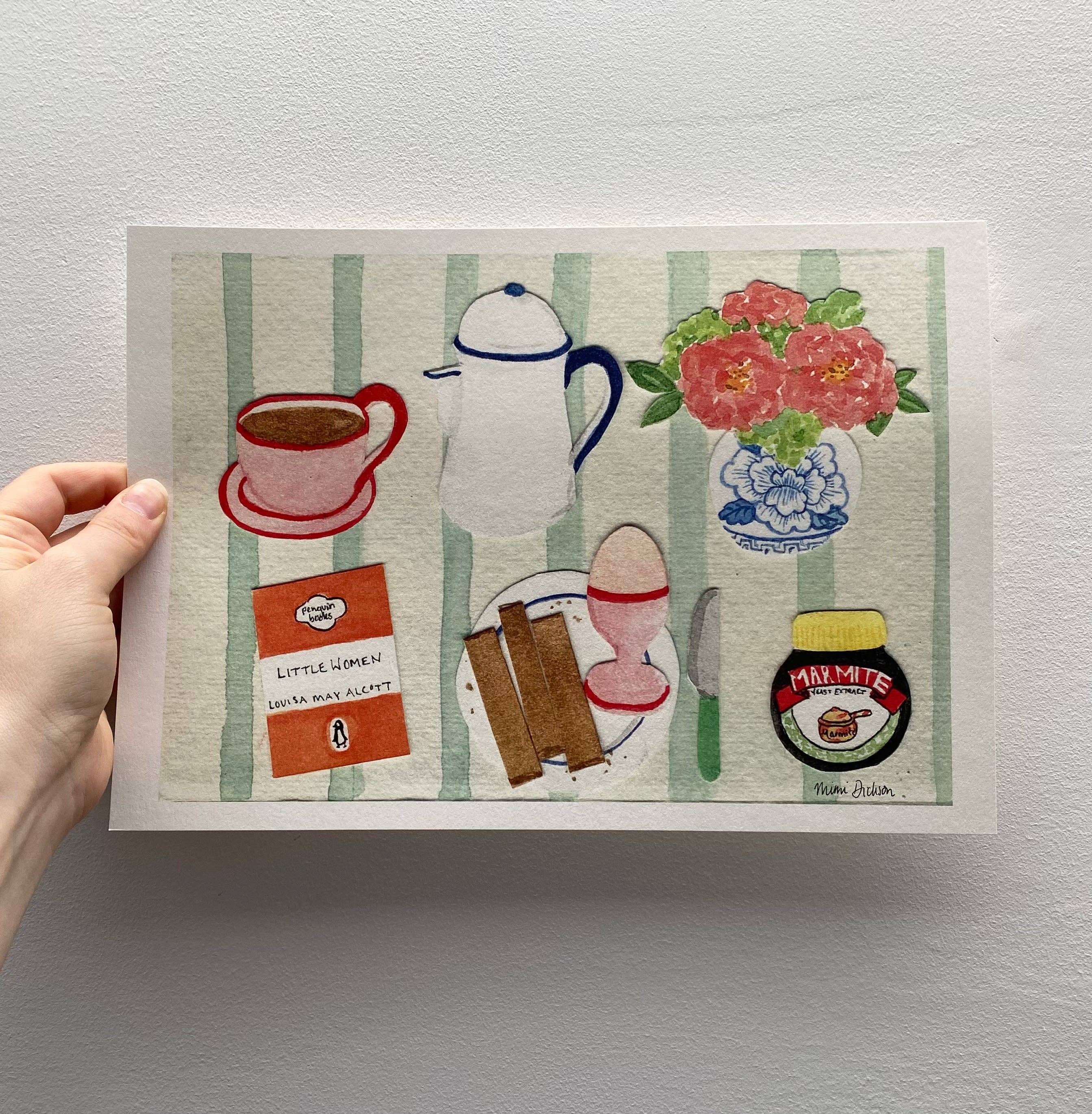 Mimi Dickson - Wholesale Art Print - Large Peonies Print (A4)1