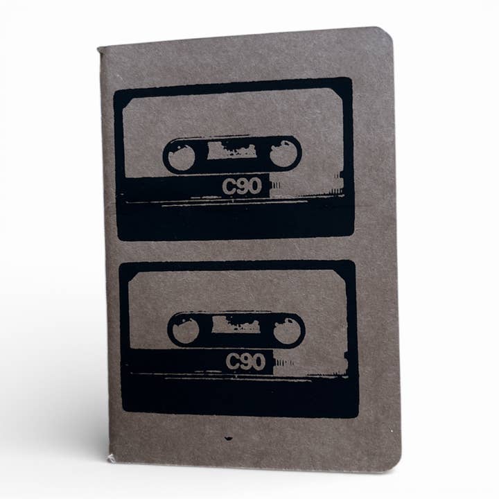 Notizbuch A6 „C90 Kassetten“ | Handbedruckt & Recycelt | Liniert für den Großhandel von ilovemixtapes