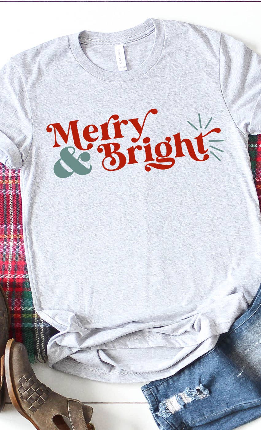 Kissed Apparel - Vente T-shirt sérigraphié – femme - T-shirt de fête de Noël joyeux et lumineux3