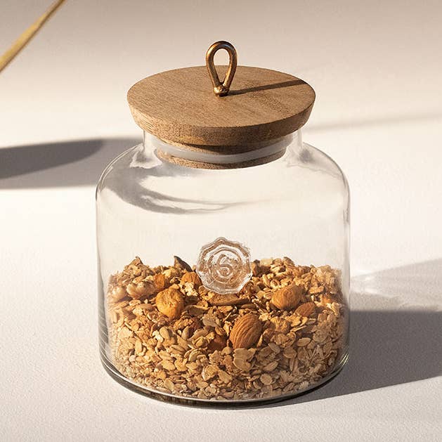 ExpoBazaar - Wholesale Jar - Madin Glass Jar with Wooden Lid | Elegant Storage Container0