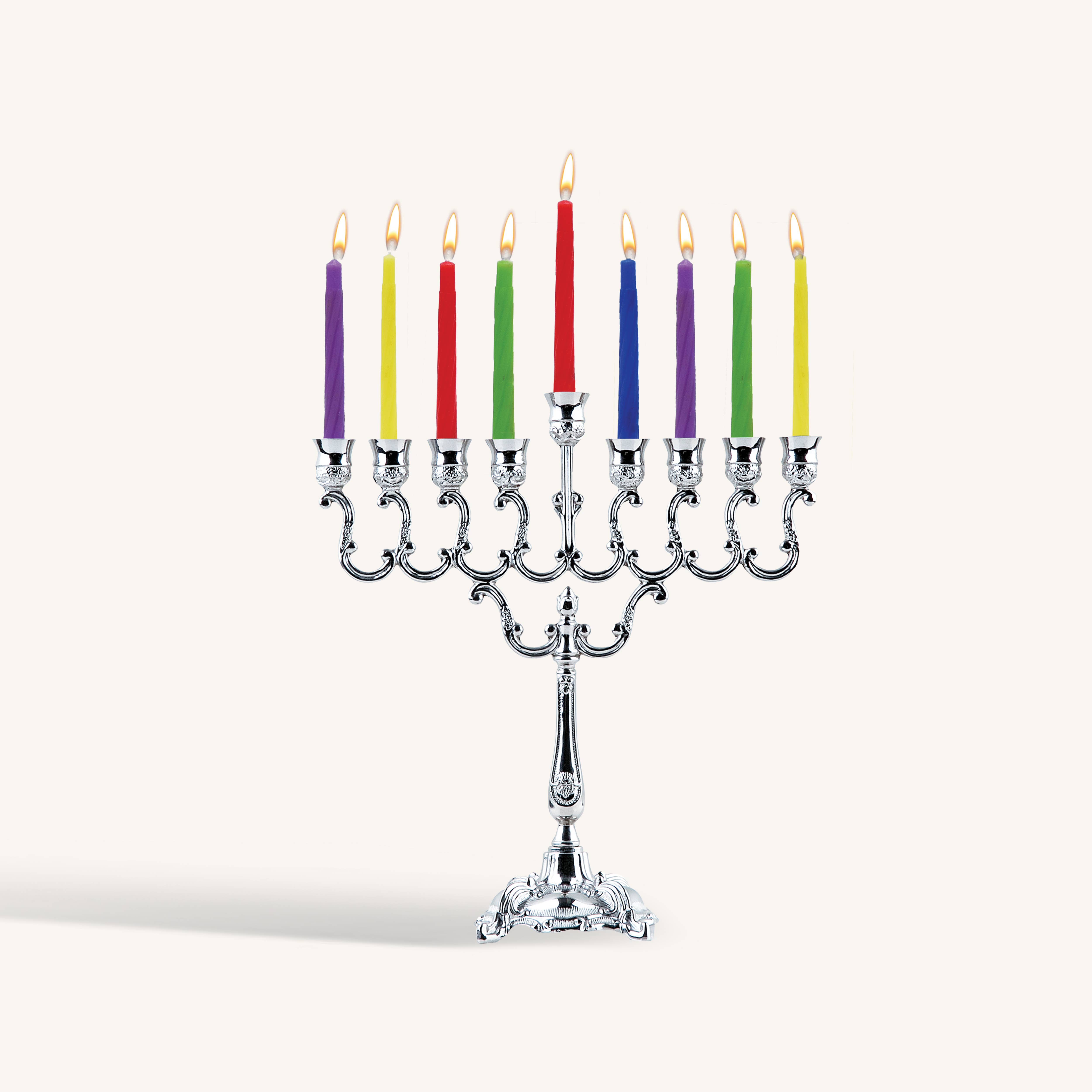 Ner Mitzvah - Wholesale Menorah - Candle Menorah Set - 7 Inches - Sliver Plated0