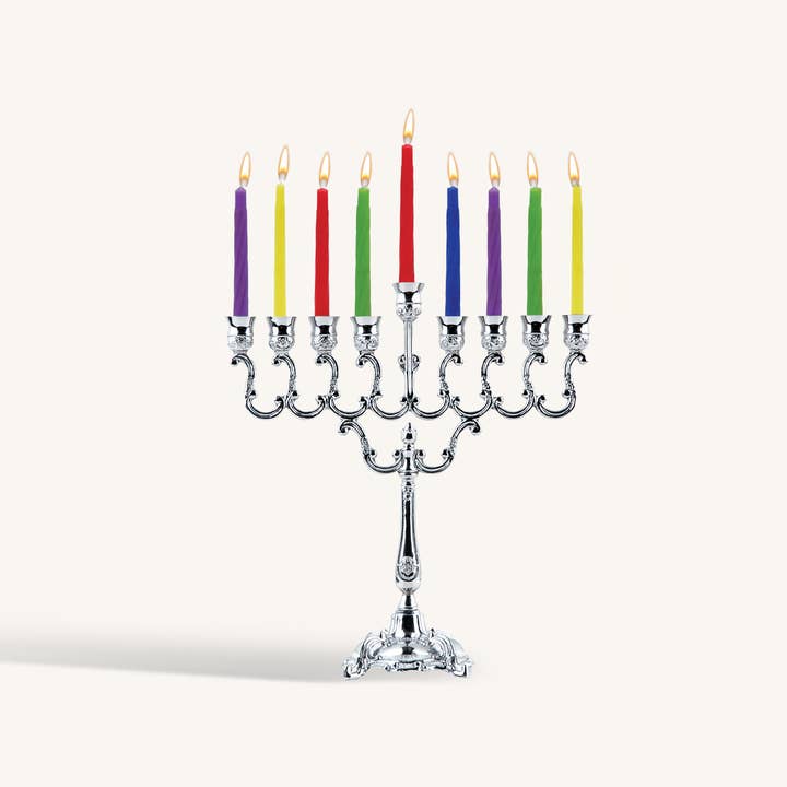Ner Mitzvah - Wholesale Menorah - Candle Menorah Set - 7 Inches - Sliver Plated