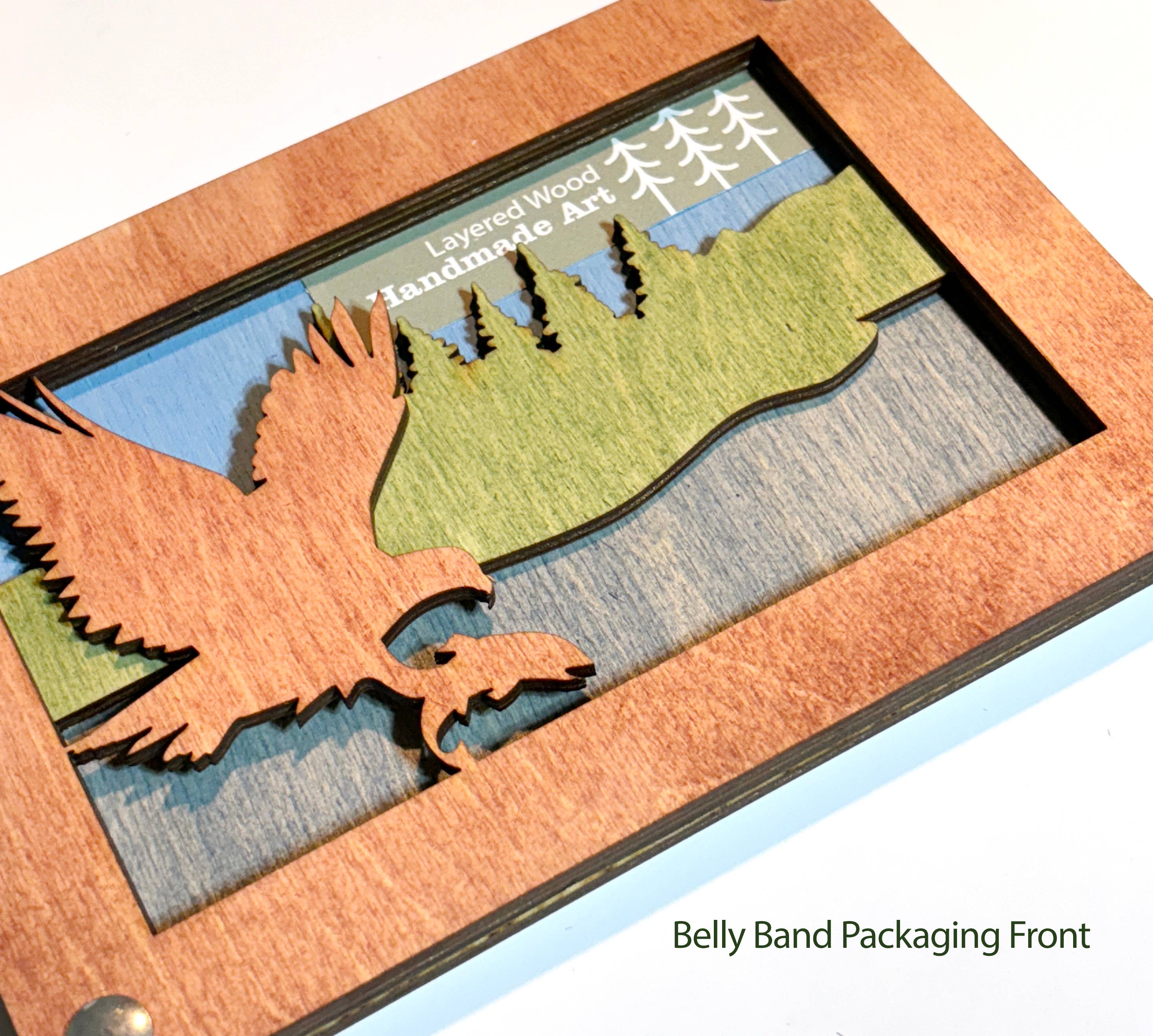 Simple and Sylvan – Arte de parede dimensional/3D por atacado – Arte de Parede de Gondola, Arte de Parede Vida de Esqui, Chalé de Esqui 5” x 7” madeira5