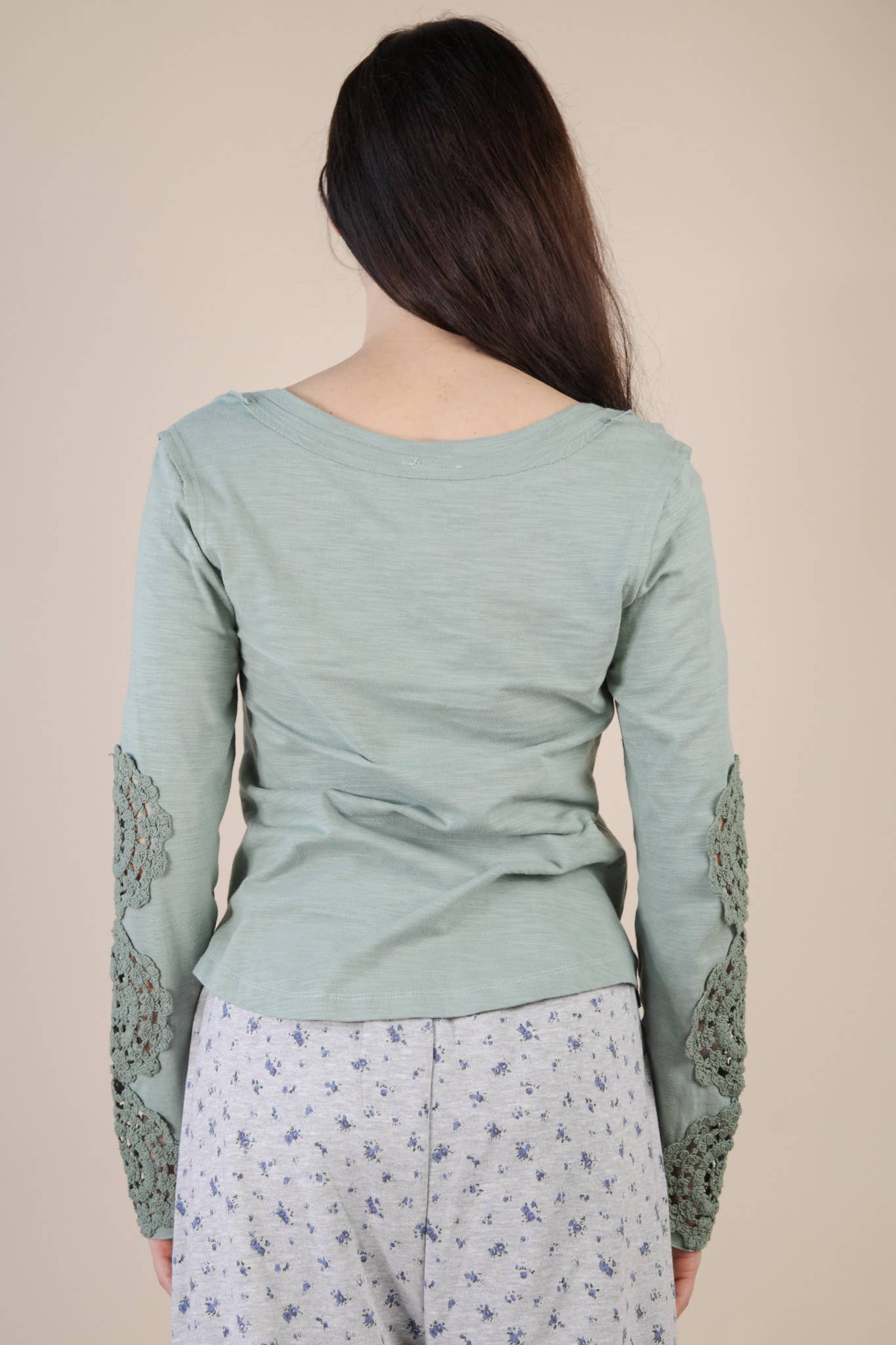 VERY J - Wholesale Knit Top - Women's - NT12252-Sleeve Lace Trim Solid Knit Top10