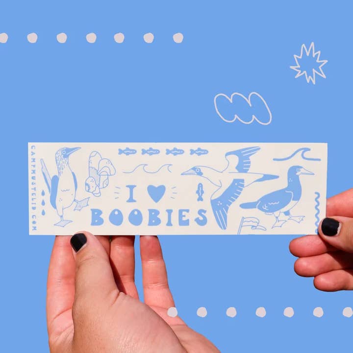 Camp Mustelid - Wholesale Sticker - Bumpersticker „I heart boobies”