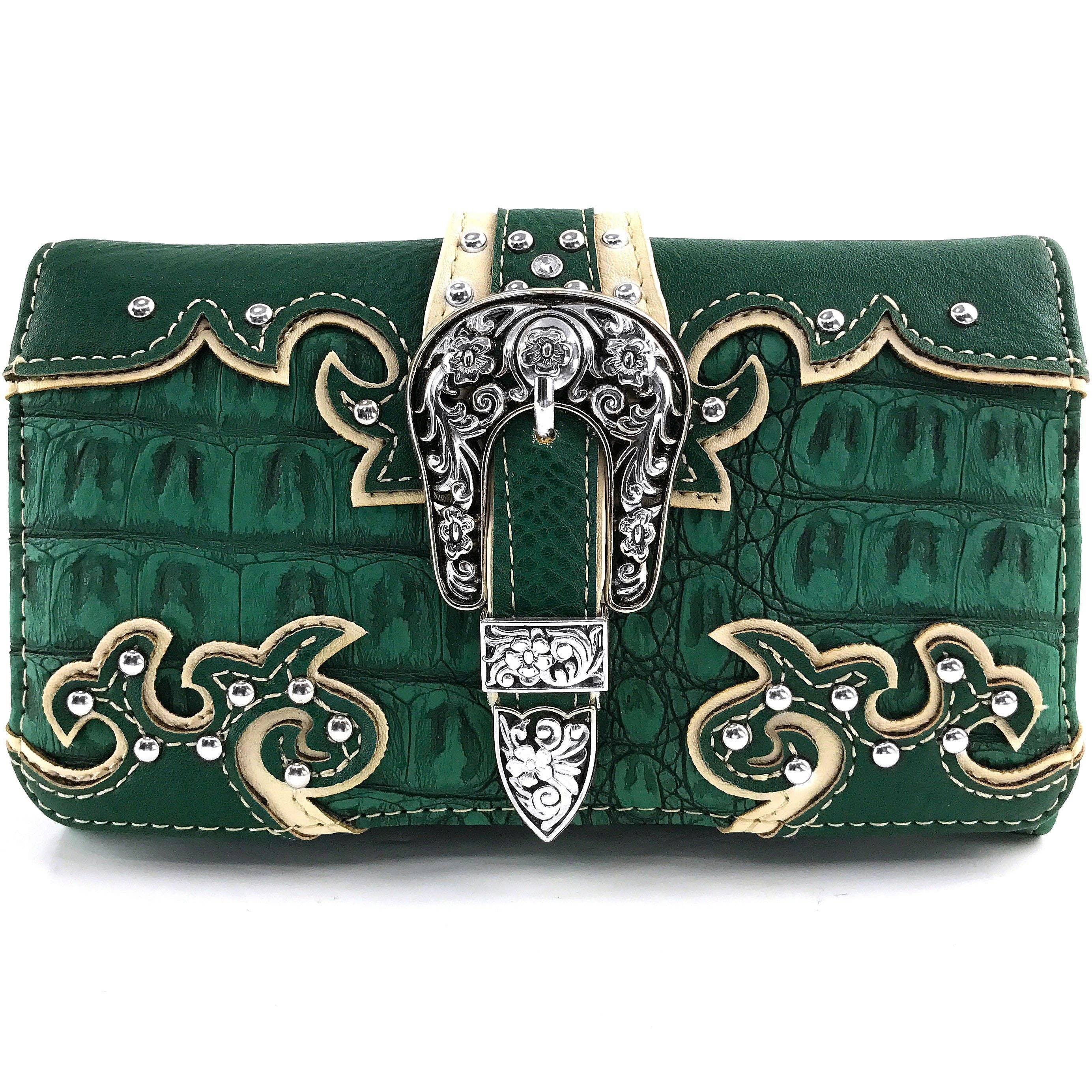 Lunar Deer - Vente Portefeuille – femme - Portefeuille à bandoulière à boucle en cuir PU croc2