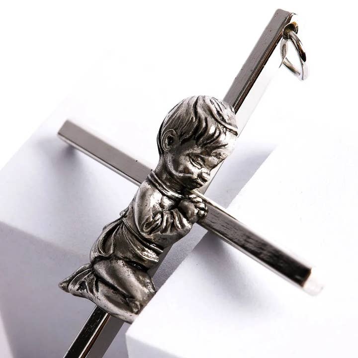 Swanson Christian Products - Wholesale Wall Cross - Wall Cross Baptism Boy Silver 6"