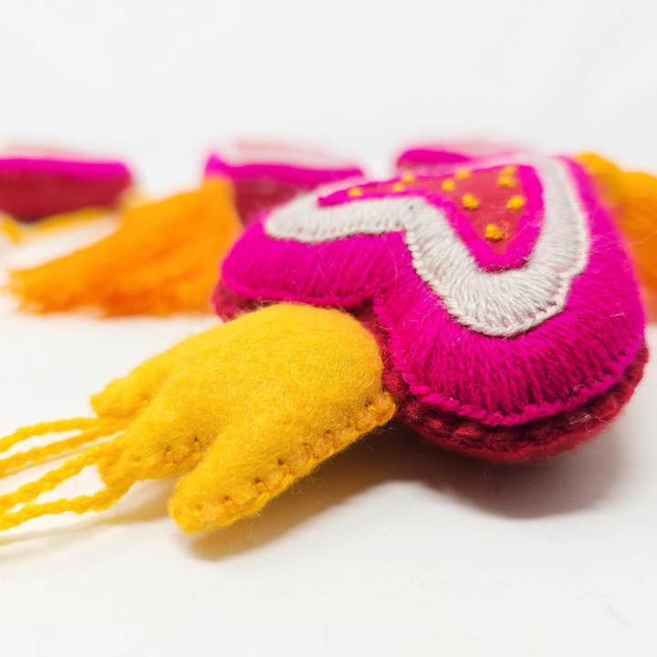 The Faria - Wholesale Purse/Bag Accessory - Women's - Mexican embroidered Heart tassel / heart with tassel 2