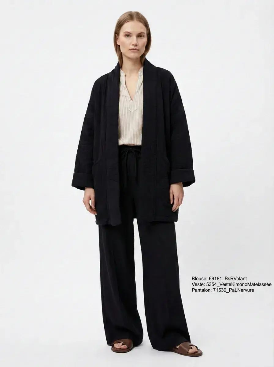 Mimi & Gogo - Vente Veste – femme - Veste Matelassée Coupe Kimono @5354_KimonoGaz2