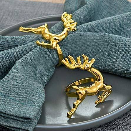 Lot de 4 ronds de serviette en forme de renne pour la vente par Decozen