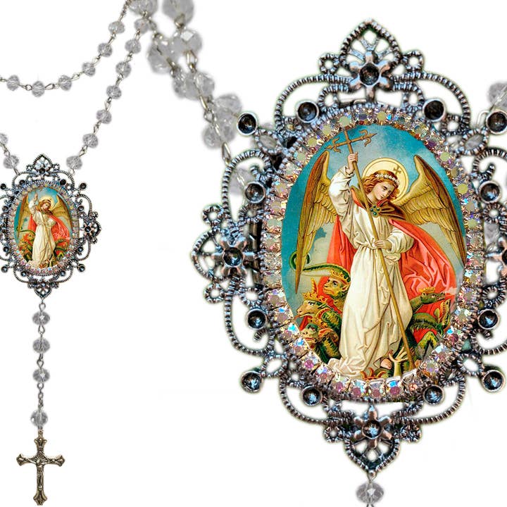 MariaSantissimaShop - Vendita all'ingrosso Collana con ciondolo/pendaglio - Scudo di San Michele - Stile vittoriano