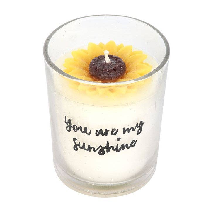 Something Different Wholesale - Venta al por mayor Velas en tarros - Vela 'You Are My Sunshine' con girasol 3D3