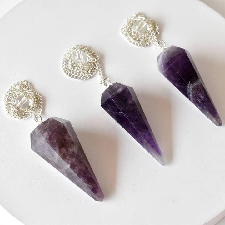 Soothing Crystals - Wholesale Spiritual Stone/Crystal - Dowsing Pendulum | Amethyst | Faceted Crystal Pendulum6