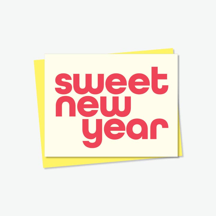 Everyday Yiddish - Wholesale New Year's Card - Sweet New Year | Rosh Hashanah Jewish New Year Card
