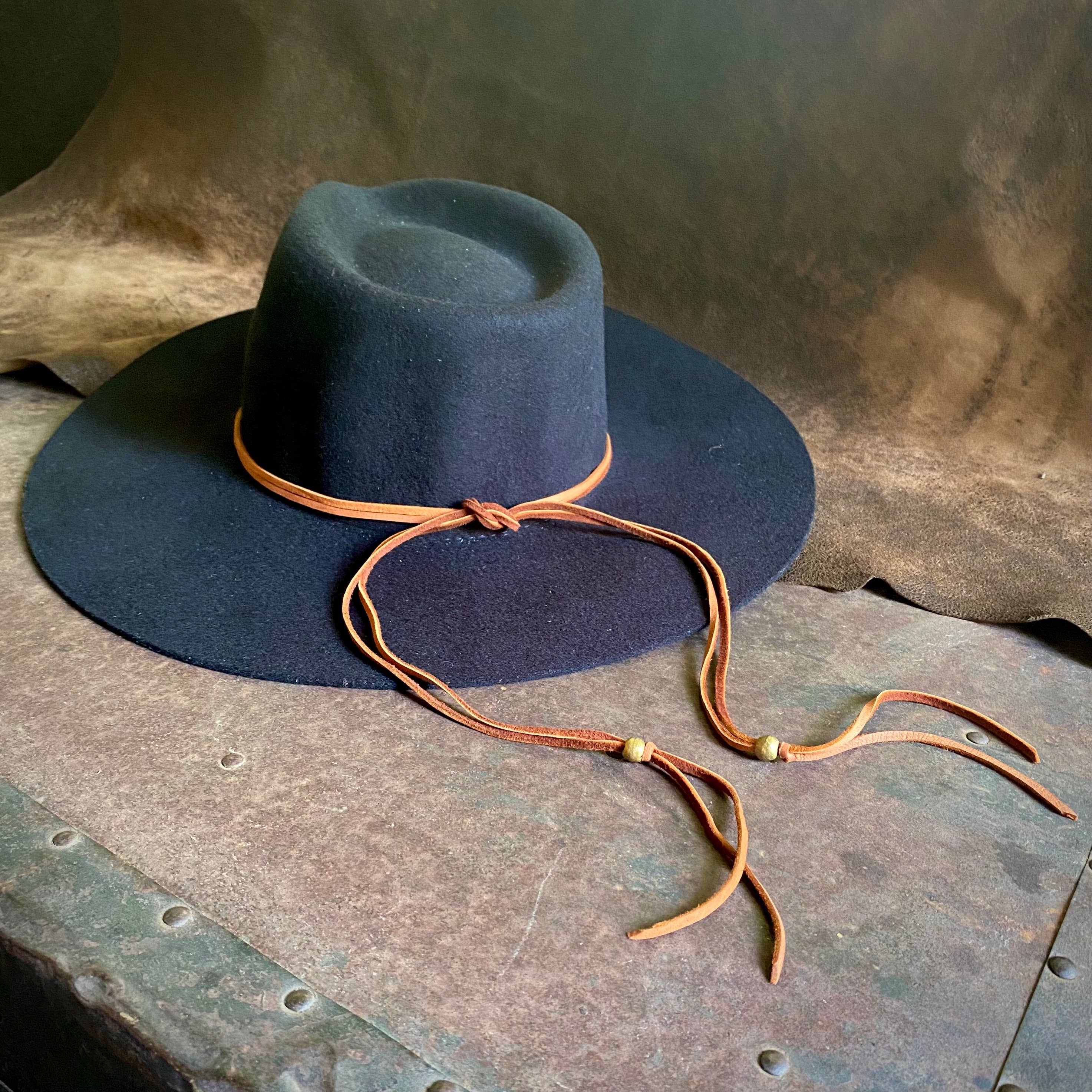 ASTALI - Wholesale Choker/Collar - Leather Wrap Choker - Rust & Brass, Western Necklace/Hatband10
