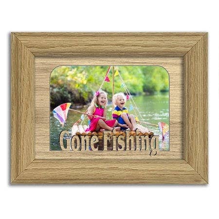Gone Fishing Tabletop Picture Frame - Holds 4x6 Photo - Mult for wholesale by Northland Frames and Gifts Inc