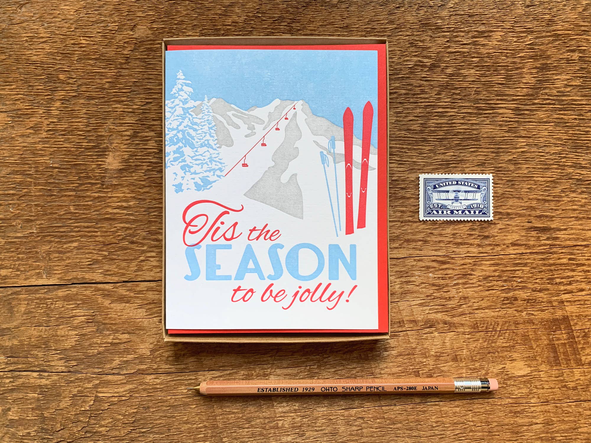 Noteworthy Paper & Press - Wholesale Season's Greetings Card - Tis Skis Card7
