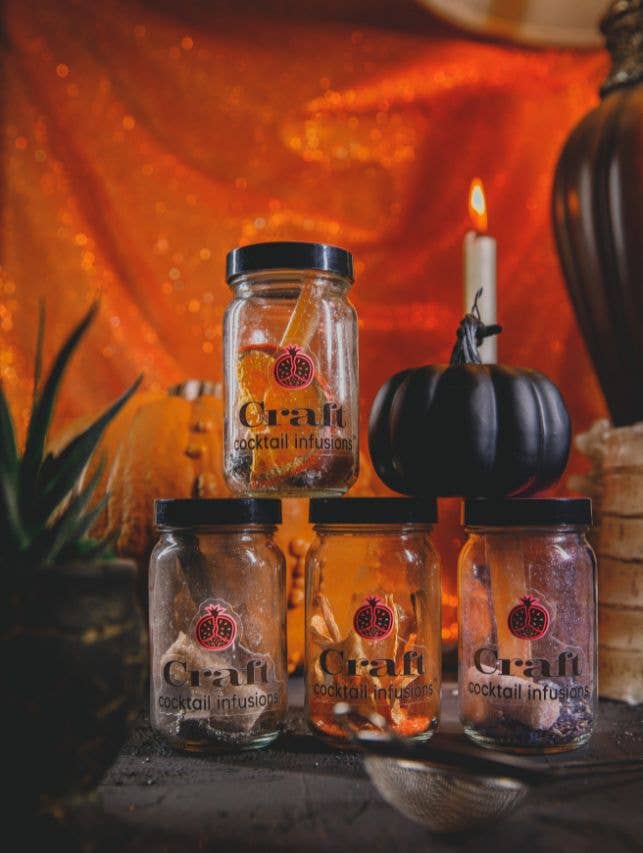 Craft Cocktail Infusions - Wholesale Food Gift Basket - Witches Brew Cocktail Gift Box Set w/Glitter | Halloween 3