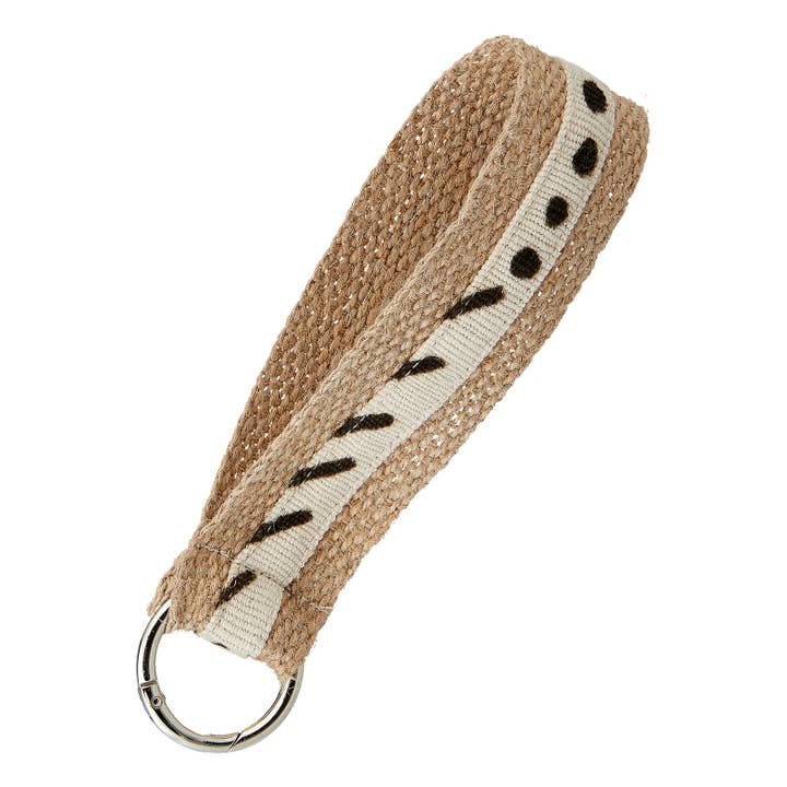 Bogolan mudduk nyckelring vit kort för wholesale av MALAIKA