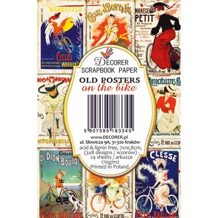 DECORER - Wholesale Gift Tag - Old Posters On The Bike -Gift Tag Set 24 pcs3