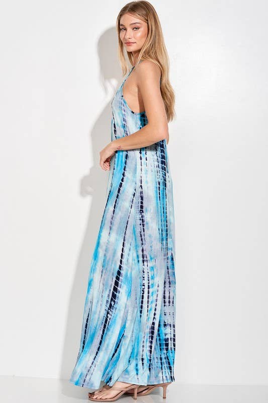 Lemon Tree - Wholesale Dress - Women's - Tie dye Spaghetti strap cami maxi dress10