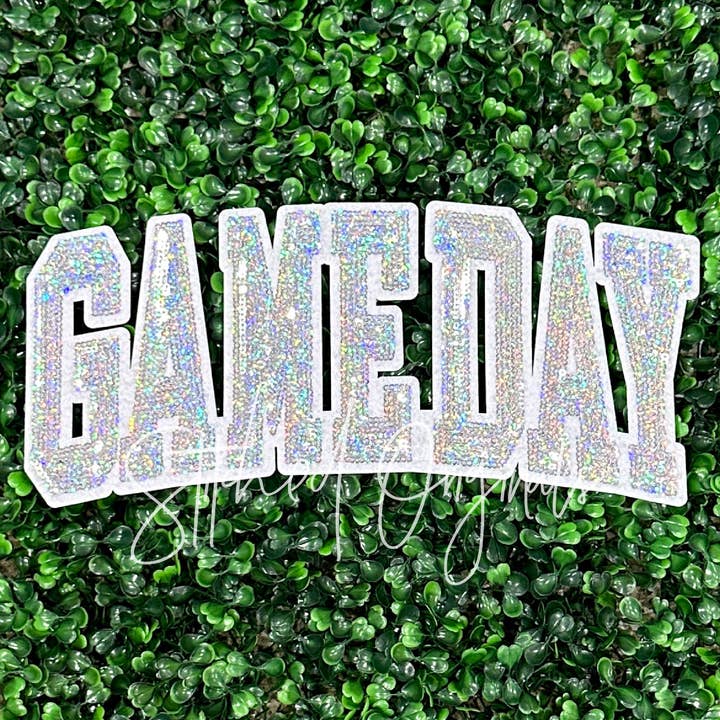 Stitched Originals - Wholesale Patch - Gameday Silver Sequin Patch, White Backing, DIY Patch, Iron 3