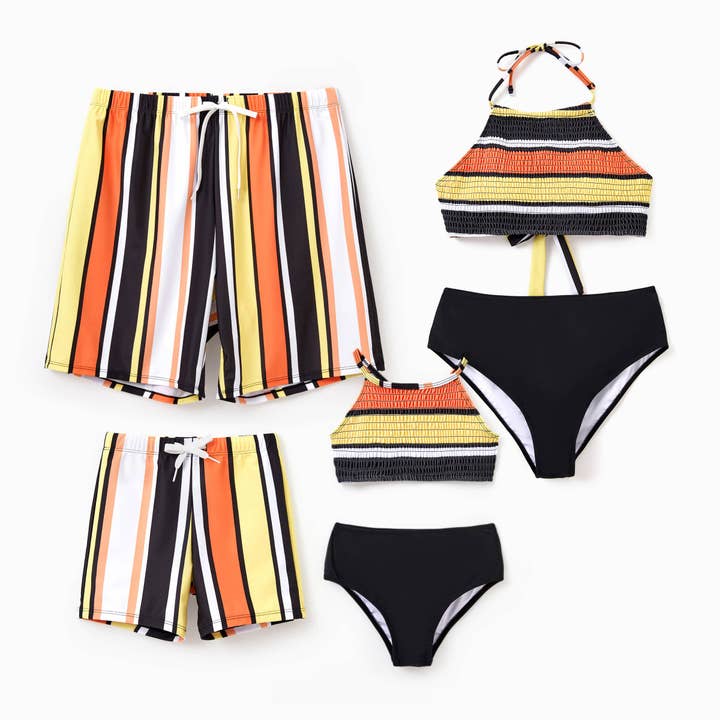 Family Matching Striped Trunks or Halter two-piece Swimsuit for wholesale by PatPat Matching